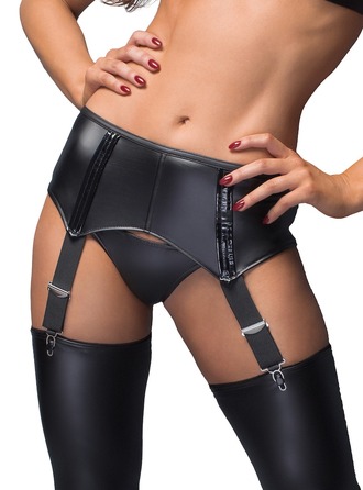 Пояс для чулок виниловый Noir Handmade F034 черный, S