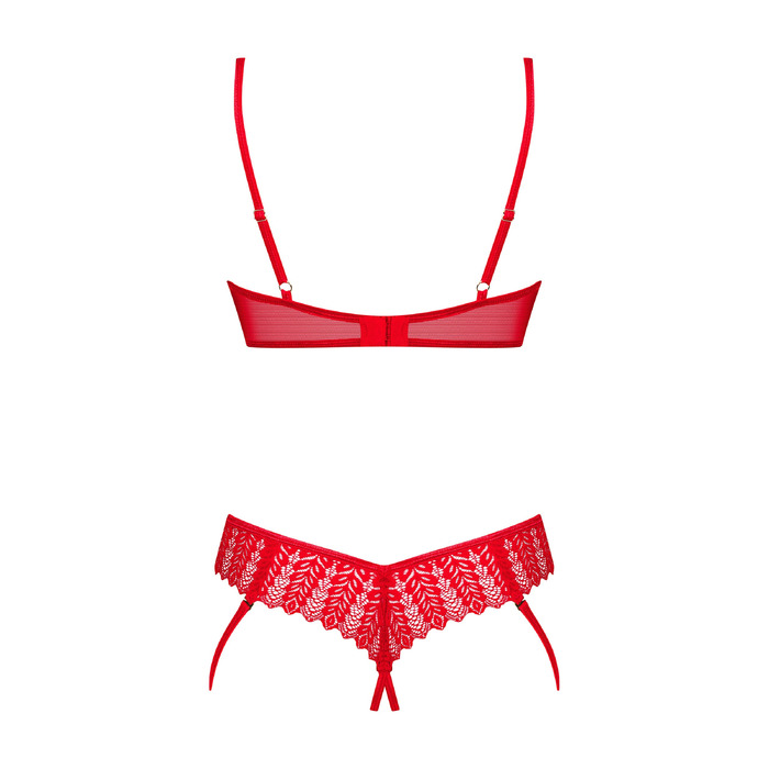 Комплект з відкритим доступом Obsessive Ingridia, червоний, XS/S