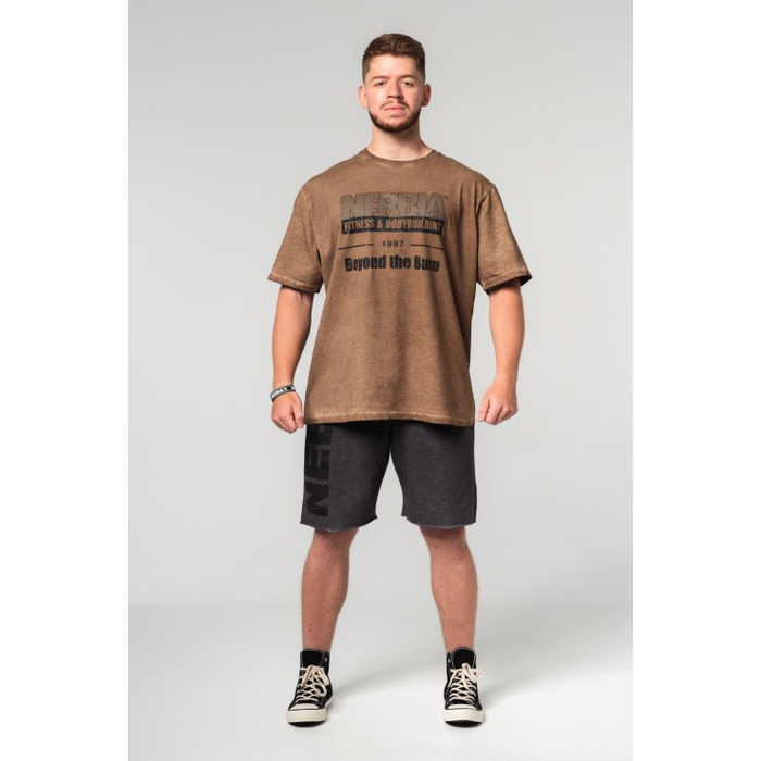 Футболка Nebbia Washed-off Oversized T-shirt HERITAGE Light Brown 355