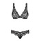 Комплект мереживний Obsessive Luvae чорний, S/M