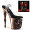 Босоножки Pleaser Rapture-808-LT *8-дюймовый каблук-косточка, 4-дюймовый ремешок на щиколотке со светодиодной подсветкой в виде черепа, прозрачный/коричневый
