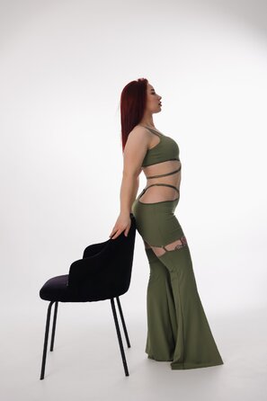 Топ з Вирізами Skadi для Pole Dance, Exotic та Сценічних Виступів - зелений