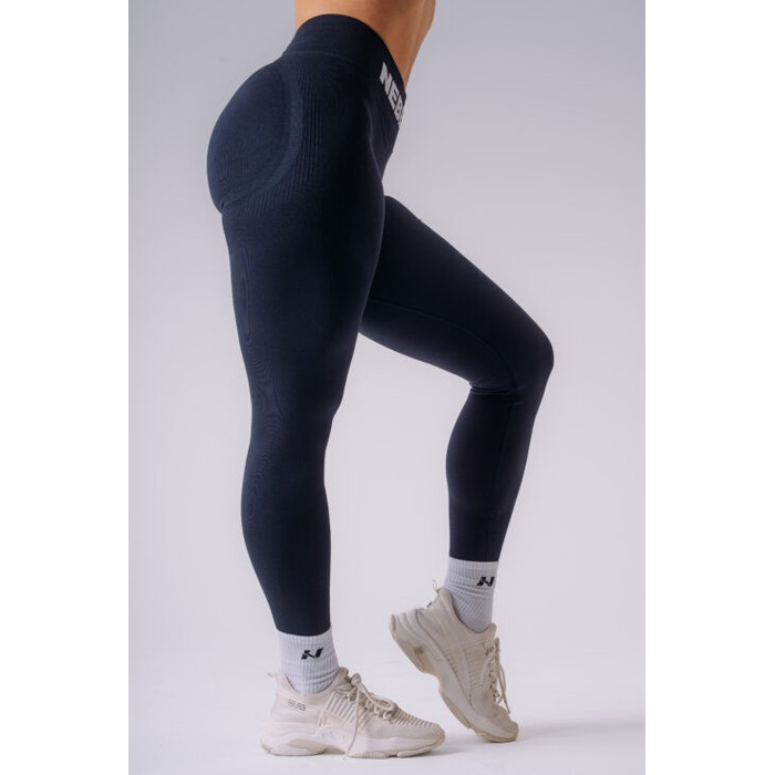 Легинсы Nebbia Flow Seamless с высокой талией и эффектом push-up, темно-синие (496)