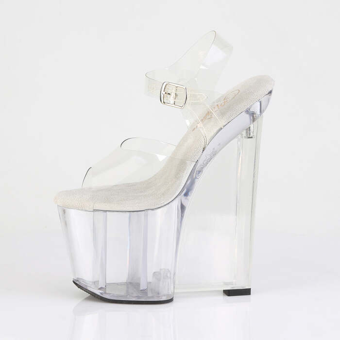 Босоножки Amaze-808, танкетка высотой 8 дюймов, ремешок на щиколотке шириной 3 1/2 дюйма, прозрачный/прозрачный
