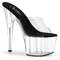 Шльопанці Pleaser Adore-701 на підборах 7 дюймів, шльопанці 2 3/4 дюйма з PF, чорні/прозорі