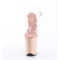 Босоніжки Pleaser Flamingo-808 на підборах 8 дюймів, босоніжки з ремінцем на щиколотці 4 дюйми, прозорі/рум'яні