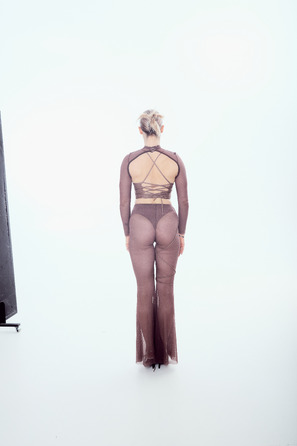 SILHOUETTE PANTS Mocha brown mesh_ коричневий мокко сітка
