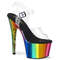 Босоніжки Pleaser Adore-708RC **7-дюймовий каблук, 2 3/4-дюймовий хромований ремінець на щиколотці з PF, прозорий/різнокольоровий**
