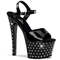 Босоніжки Pleaser Stardust-709 на підборах 7 дюймів, 2 3/4 дюйма з ремінцем на щиколотці з прикрасами з кристалів, чорні