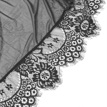 Халатик Star Night с узорами и поясом, черный, XS-S