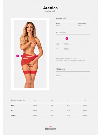 Пояс для панчох Obsessive Atenica XS/S