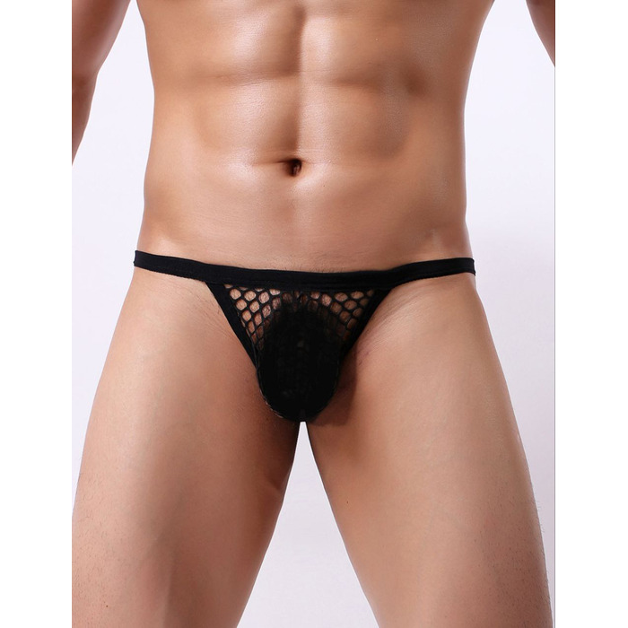 Чоловічі стрінги Star Night у сіточку, чорний (без коробки)