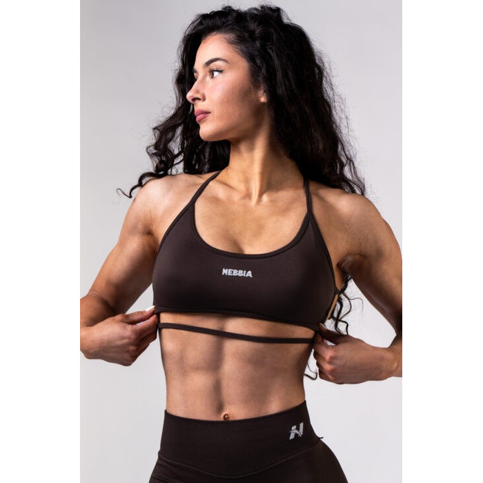Топ Nebbia Open-Back Sports Bra POWER Dark Brown 890