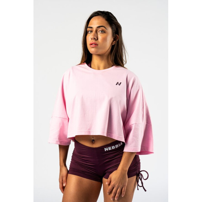 Футболка Nebbia Oversized Cropped Tee JUST FLOW Pink 431