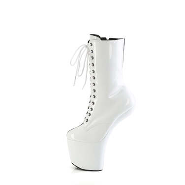 Ботинки Craze-1040TT, без каблука высотой 8 дюймов, с 3-дюймовым PF, двухцветные, со шнуровкой и боковой молнией, черно-белые