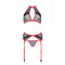 Комплект белья с поясом для чулок SATARA SET red S/M - Passion