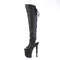 Сапоги Pleaser Rapture-3019 *8 дюймов, каблук-косточка, 4 дюйма, выше колена, с изображением черепа, чёрная искусственная кожа/чёрный