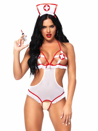 Костюм сексуальной медсестры One Size Naughty Nurse Roleplay Lingerie Set от Leg Avenue