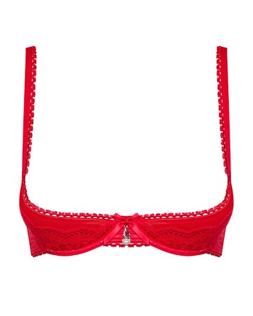 Бюстгальтер с открытыми чашечками Obsessive Lovica, красный, S/M