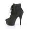 Ботинки Pleaser Delight-600TL-02, каблук 15 см, ботильоны с 3/4-сантиметровой шнуровкой спереди, молния сбоку, чёрная искусственная кожа/чёрный
