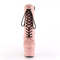 Чоботи Pleaser Adore-1020FS *7 дюймів на підборах, 2 3/4 дюйма на шнурівці, блискавка збоку, штучна замша ніжно-рожевого кольору