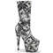 Чоботи Pleaser Adore-1002DP *7 дюймів на підборах, 2 3/4 дюйма, еластичні шкарпеткоподібні черевики, що натягуються, білі/чорні