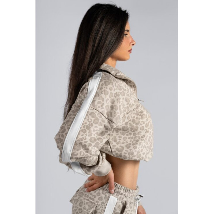 Кофта Nebbia Half-Zip Leopard Sweatshirt PRIMAL Cream Leopard 866