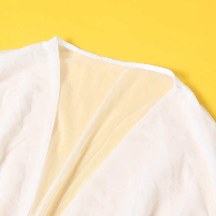 Халат Star Night с рюшами и поясом, белый, M-L