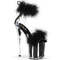 Босоножки Pleaser Flamingo-824F. Каблук 8 дюймов, манжета на щиколотке из меха марабу PF высотой 4 дюйма, молния сзади, прозрачный/черный.
