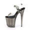 Босоножки Pleaser Flamingo-808N-T. Каблук 8 дюймов, ремешок на щиколотке 4 дюйма, тонированный PF, черно-серый.