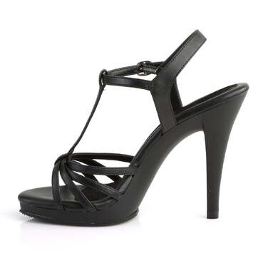 Босоножки Flair-420 **Каблук 4 1/2 дюйма, Т-образный ремешок шириной 1/2 дюйма, черная веганская кожа