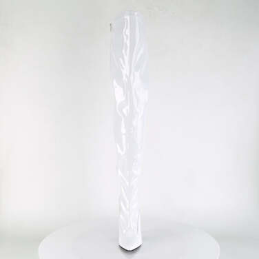 Сапоги-ботфорты Seduce-3000, 12 см, однотонные, эластичные, белые