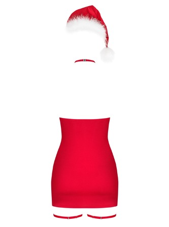 Комплект- платье и шапка Санты Obsessive Kissmas chemise, красный, XXL