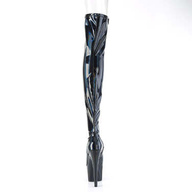 Сапоги Adore-3011HWR, каблук 7 дюймов, высота 2 3/4 дюйма, открытый носок, чёрные, с боковой молнией