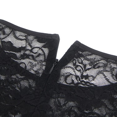 Платье с кружевом Star Night с имитацией кожи, черное, S