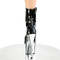Ботинки Pleaser Adore-1020, каблук 7 дюймов, 2 3/4 дюйма, шнуровка спереди, боковая молния, чёрный/серебристый хром
