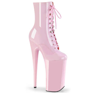 Boots Beyond-1020, каблук 10 дюймов, высота 6 1/4 дюйма, шнуровка, боковая молния, нежно-розовый
