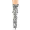 Ботинки Pleaser Flamingo-1050SP, каблук 8 дюймов, 4-дюймовые PF-сапоги до середины голени, шнуровка спереди, молния сбоку, белые/черные