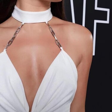Платье Labellamafia Dress White And Silver Chainz 21366
