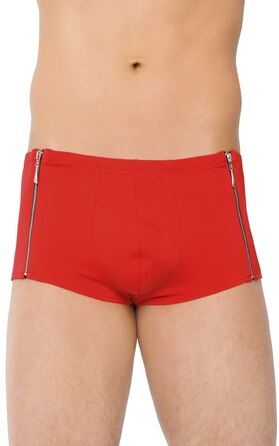 Труси-шорти із двома декоративними блискавками Soft Line Shorts 4500 червоні, M
