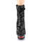 Чоботи Pleaser Blondie-R-1009 *6 дюймів на підборах, 1 1/2 дюйма, двоколірні блискітками до щиколотки, з блискавкою збоку, чорні/червоні