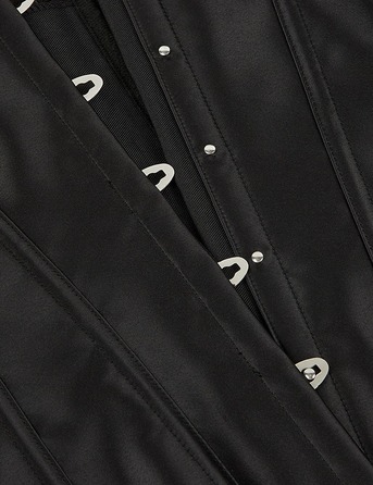 Корсет с рукавами Star Night 12 Plastic Bones на завязках лентах, черный, XS