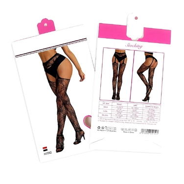 Колготки з імітацією панчохи Star Night з візерунками, чорні, XS-M