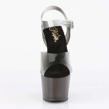 Босоніжки Adore-708N-T на підборах 7 дюймів, тоновані босоніжки з ремінцем на щиколотці 2 3/4 дюйма, чорний градієнт