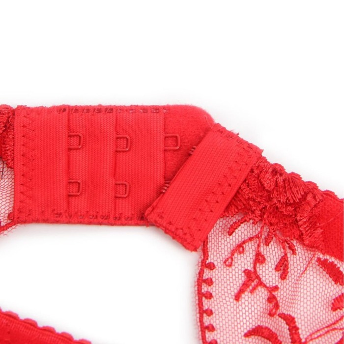 Красный сексуальный кружевной с вышивкой пояс для чулок Star Night и трусики, М (без коробки)