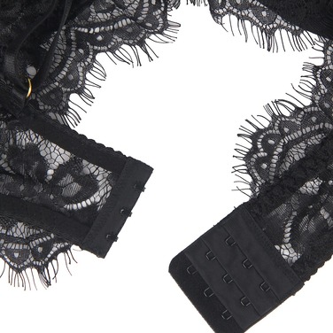 Кружевной комплект, лиф и трусики с поясом Star Night, чёрный, XS-S