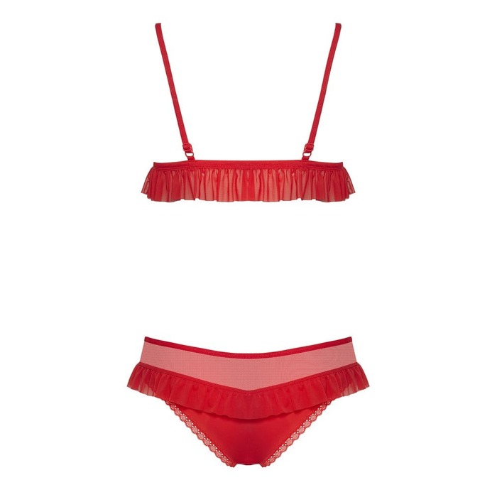 Новогодний костюм Снегурочки Obsessive 851-CST-3 красный, 4 предмета, S/M