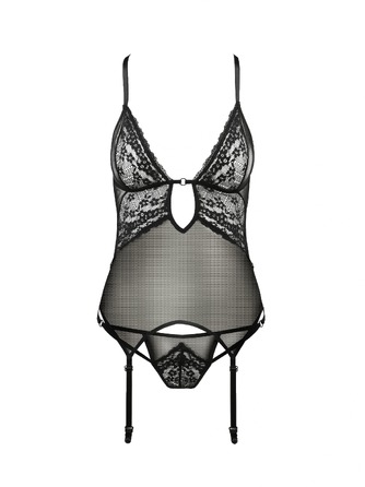 Корсет із декольте ERZA CORSET black S/M - Passion