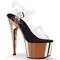 Босоніжки Pleaser Adore-708 на підборах 7 дюймів, босоніжки з ремінцем на щиколотці 2 3/4 дюйма, прозорі/рожево-золоті