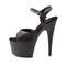 Босоножки Pleaser Adore-709, каблук 7 дюймов, ремешок на щиколотке 2 3/4 дюйма, чёрная искусственная кожа/чёрный
